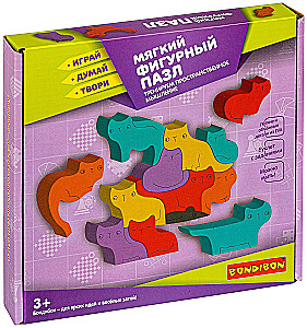 Soft Shaped Puzzle Training Spatial Thinking. Cats and Mouse