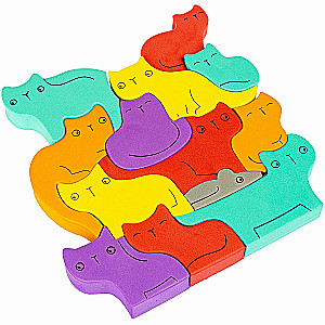 Soft Shaped Puzzle Training Spatial Thinking. Cats and Mouse