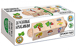 Wooden cubes on the axis of the Seasons