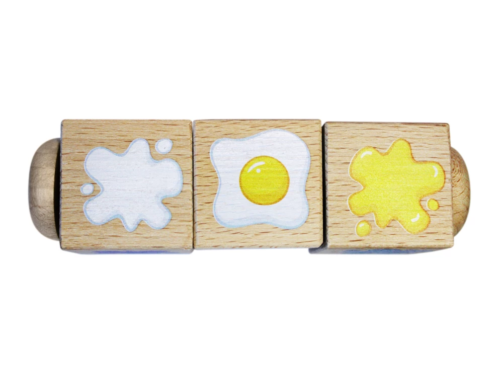 Wooden Cubes on an Axis Color Matching