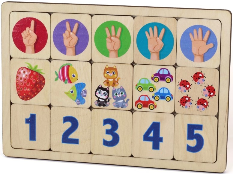 Developing Wooden Puzzles - Counting to Five