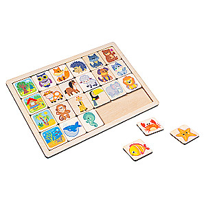 Developing wooden puzzles Who Lives Where