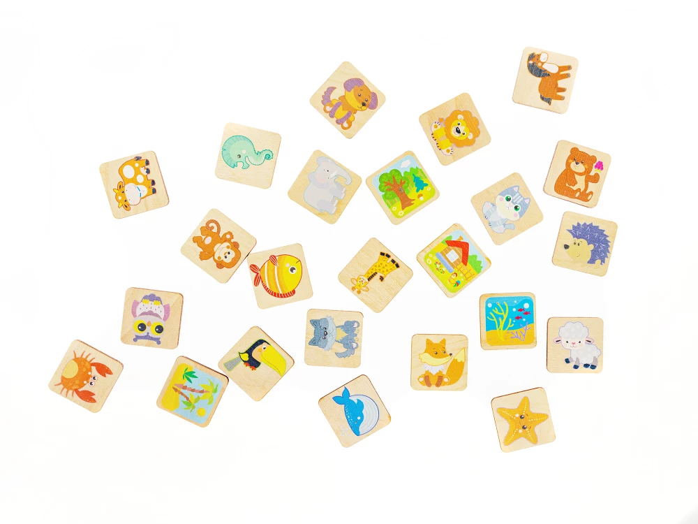 Developing wooden puzzles Who Lives Where