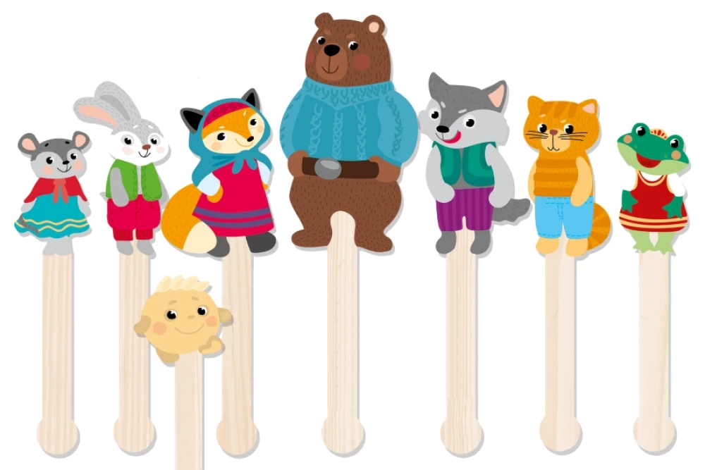Set of Puppets for Stick Theater Favorite Fairy Tales
