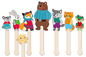 Set of Puppets for Stick Theater Favorite Fairy Tales