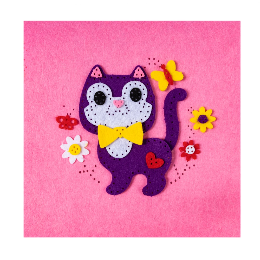 Felt Panel on a Hoop Kitten