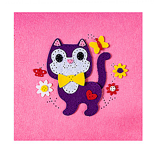 Felt Panel on a Hoop Kitten