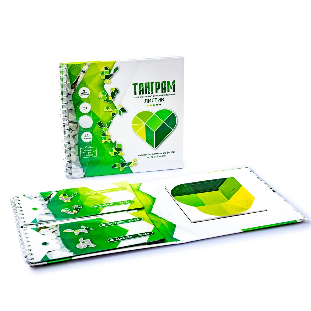 Magnetyczna gra-zagadka Tangram. Listek