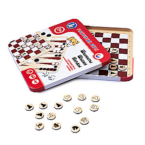 Magnetic game for little ones, 3 in 1 Chess, Checkers, Backgammon