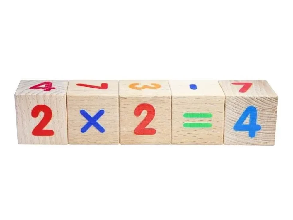 Wooden Cubes Colorful Numbers