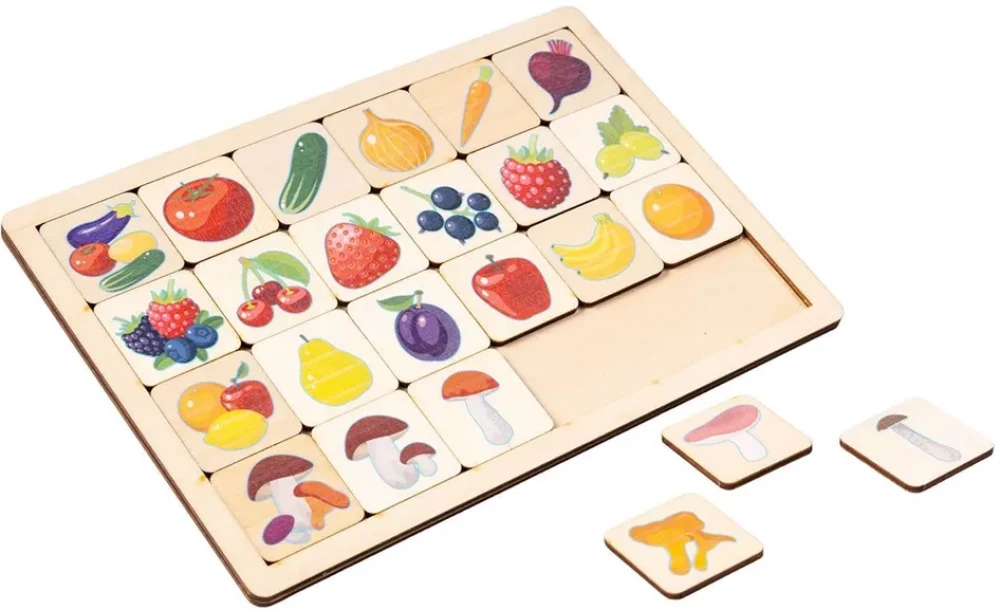 Developmental Wooden Game Vegetables-Fruits-Berries-Mushrooms