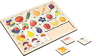 Developmental Wooden Game Vegetables-Fruits-Berries-Mushrooms