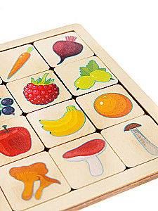 Developmental Wooden Game Vegetables-Fruits-Berries-Mushrooms