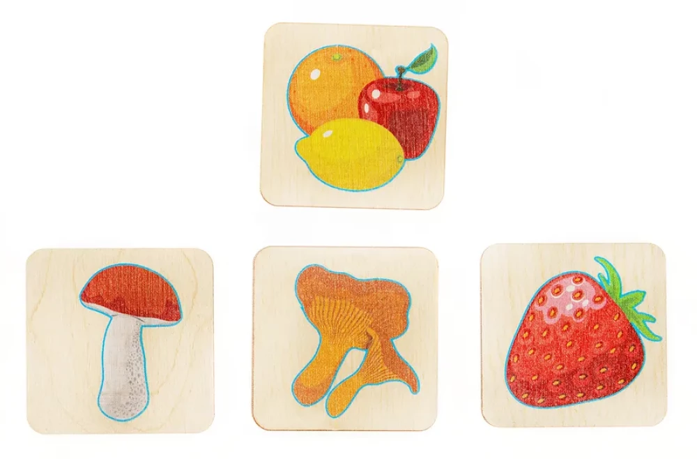 Developmental Wooden Game Vegetables-Fruits-Berries-Mushrooms