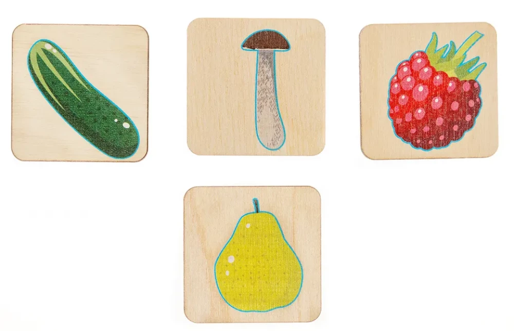 Developmental Wooden Game Vegetables-Fruits-Berries-Mushrooms