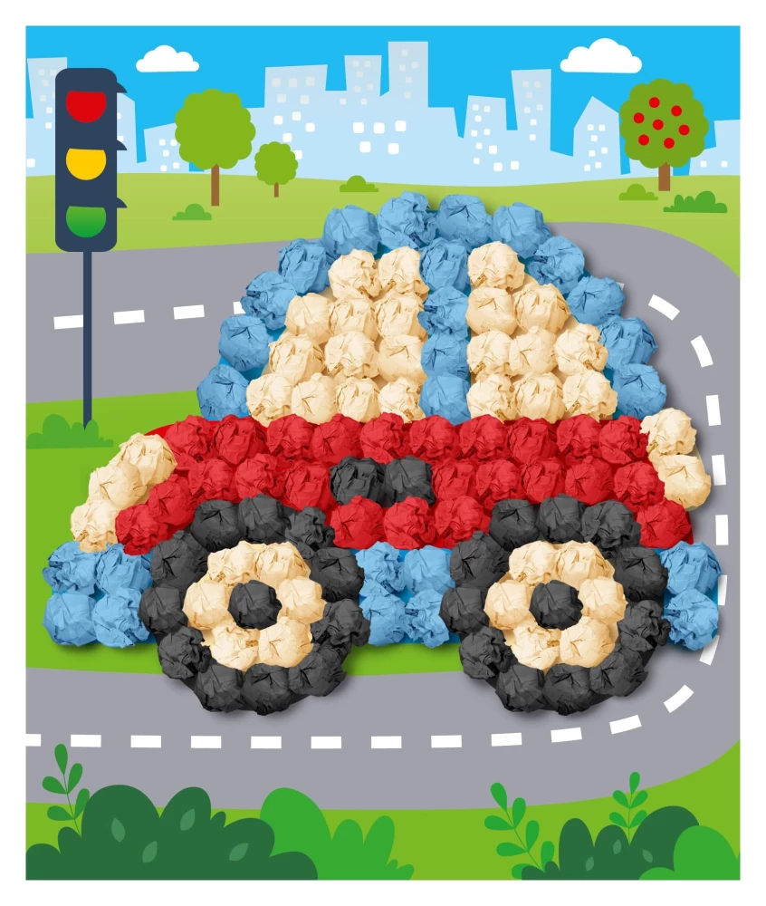 Craft Set Tissue Paper Application. Car