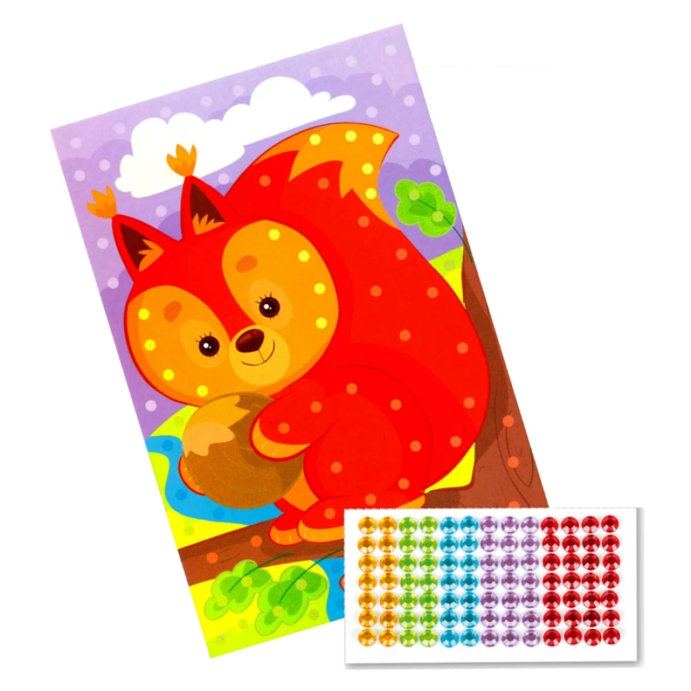 Craft Set. Rhinestone Drawing Squirrel