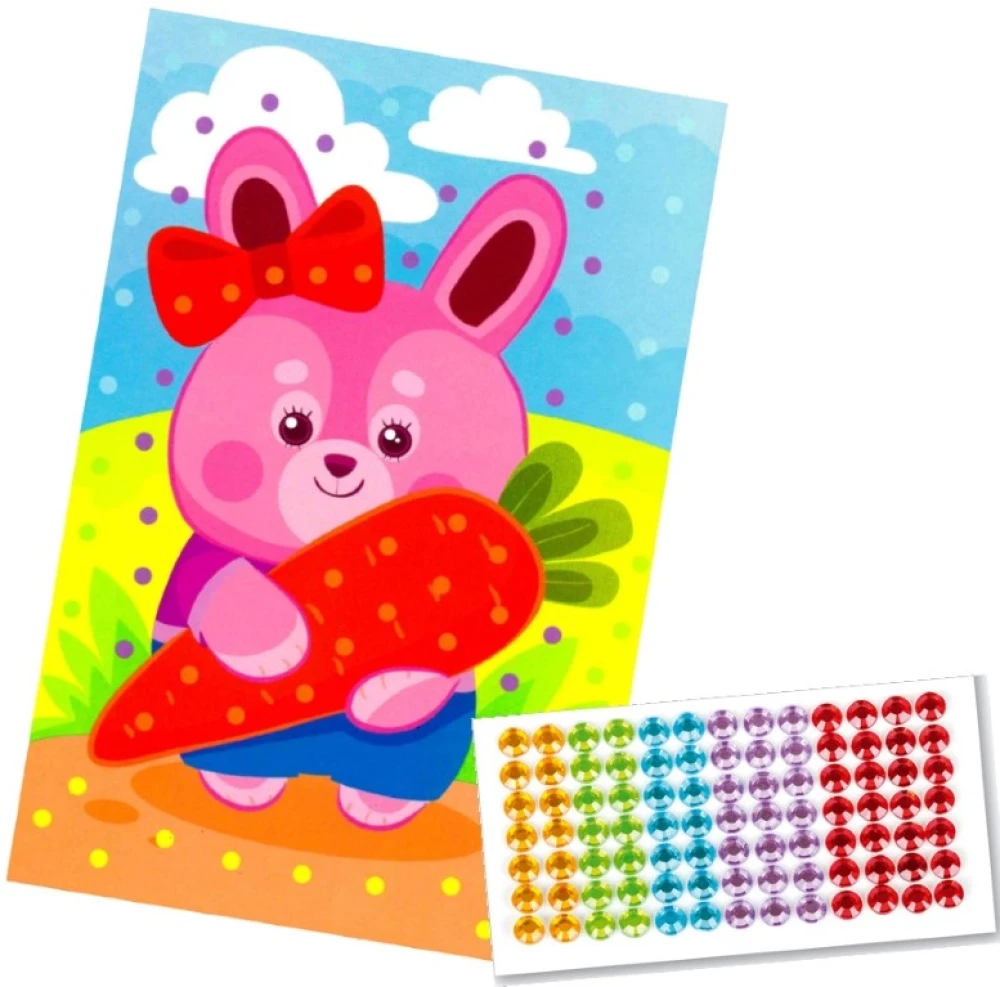Craft Set. Rhinestone Picture Bunny