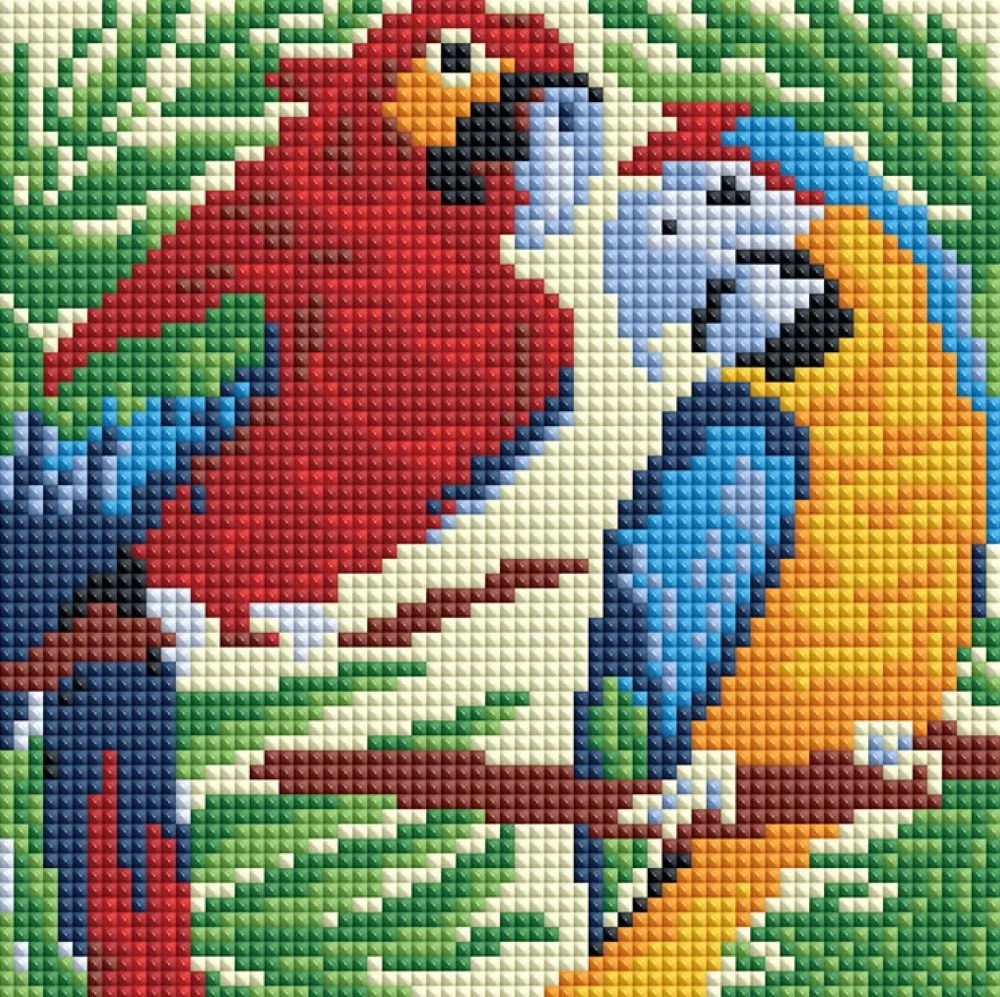Diamond Mosaic 5D Parrots 20x20cm