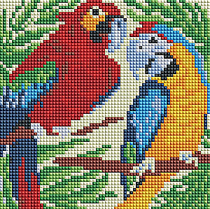 Diamond Mosaic 5D Parrots 20x20cm