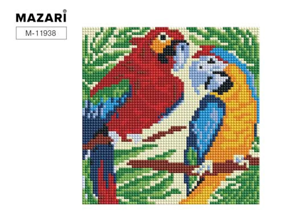 Diamond Mosaic 5D Parrots 20x20cm
