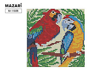 Diamond Mosaic 5D Parrots 20x20cm