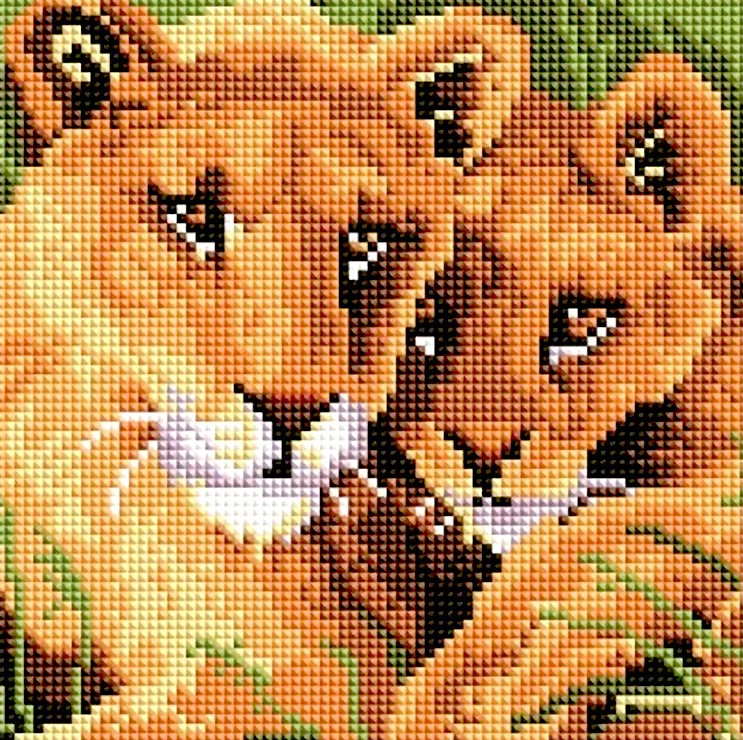 Mosaika diamentowa Lwy 20x20 cm