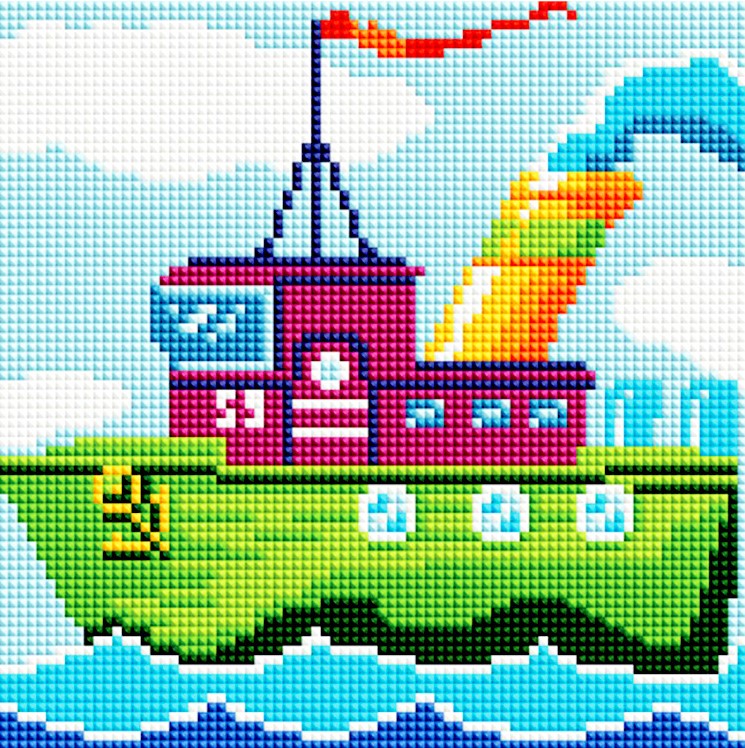 Diamond mosaic 20x20cm Ship