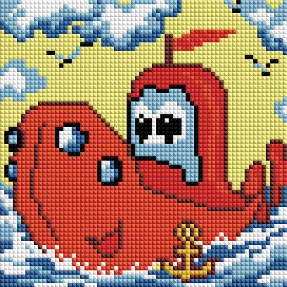 Mozaika diamentowa 20x20cm Wesoła łódka
