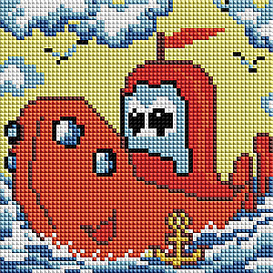 Mozaika diamentowa 20x20cm Wesoła łódka