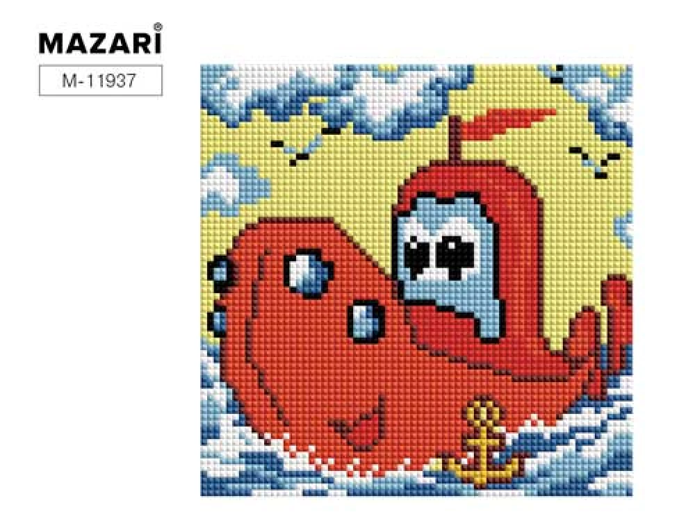 Mozaika diamentowa 20x20cm Wesoła łódka