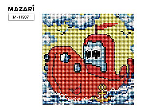 Mozaika diamentowa 20x20cm Wesoła łódka