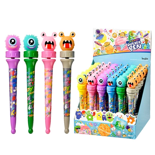 Monsters Cartoon Rotate Ballpoint Pen, Blue