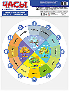 Educational Game Clock. What time is it. Seasons