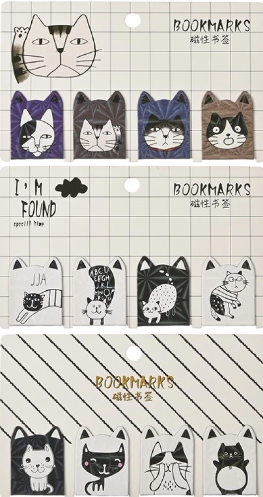 Magnetic Bookmark Set Cats
