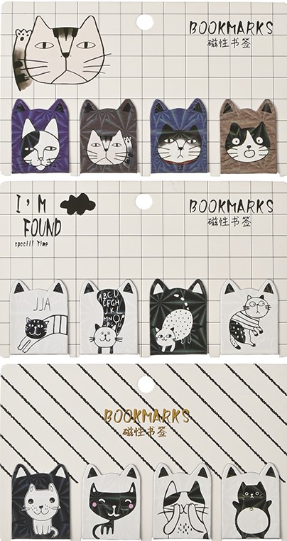 Magnetic Bookmark Set Cats