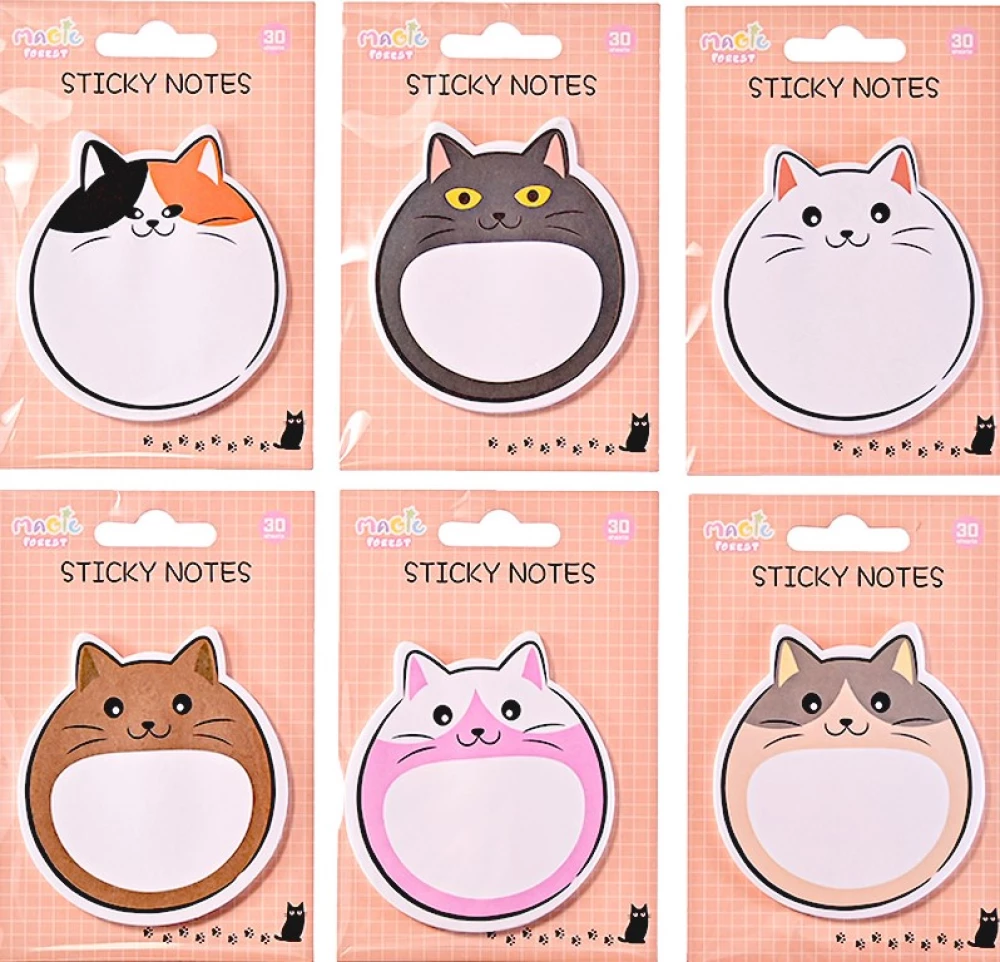 Notizpapier mit Klebefläche 75x80 mm Katzen
