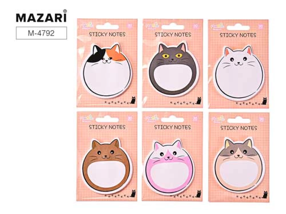 Notizpapier mit Klebefläche 75x80 mm Katzen