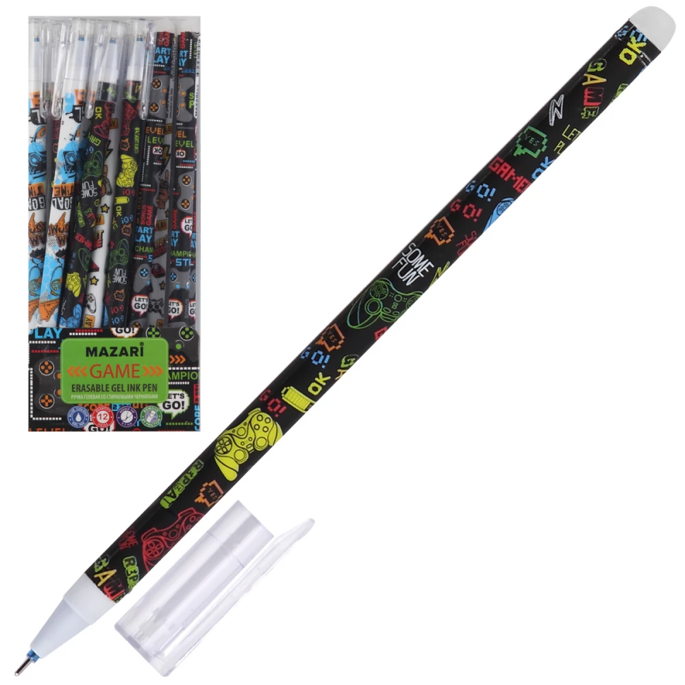 Gel pen with erasable ink 0.5 mm GAME, blue
