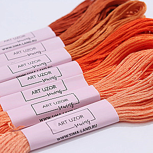 Mouliné thread set, 8 ± 1 m, 7 pcs, orange spectrum