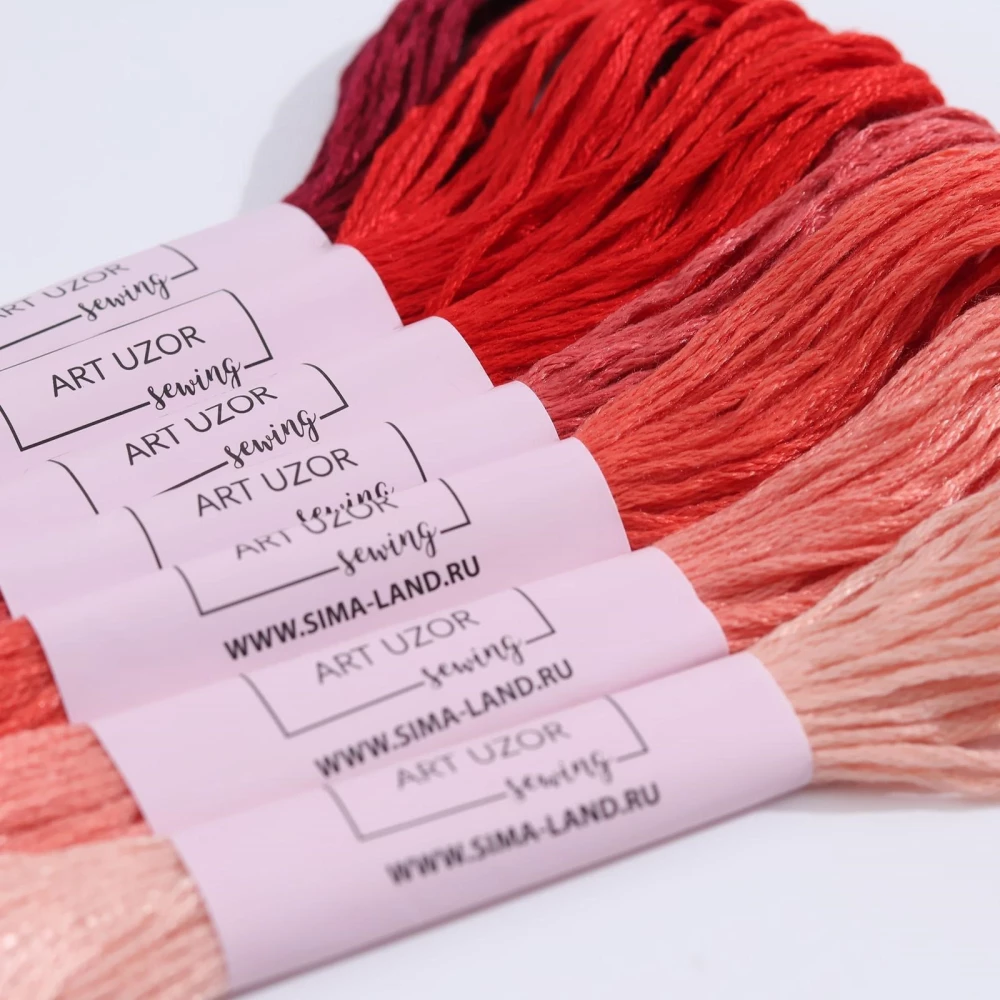 Embroidery floss set, 8 ± 1 m, 7 pcs, color red spectrum