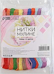 Mouliné thread set No. 17, 8 ± 1 m, 12 pcs