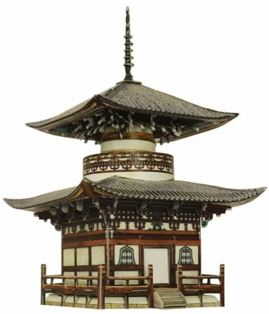 Assembled Model of Honpo-ji Pagoda. Japan Kyoto 1808.