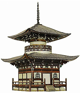 Assembled Model of Honpo-ji Pagoda. Japan Kyoto 1808.