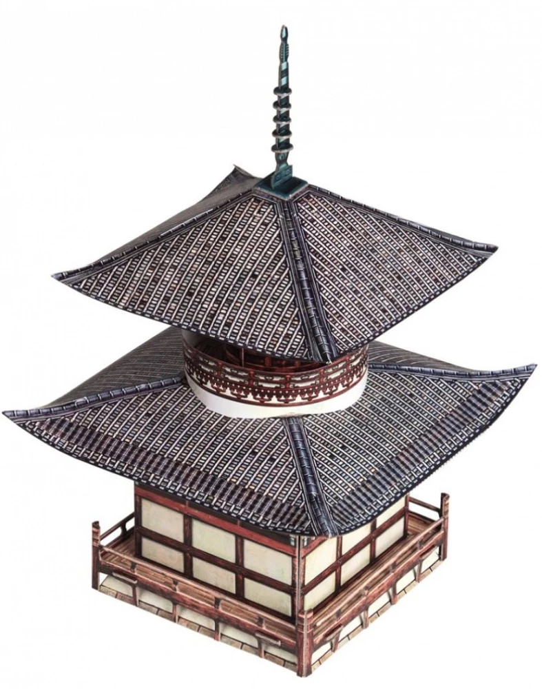 Assembled Model of Honpo-ji Pagoda. Japan Kyoto 1808.