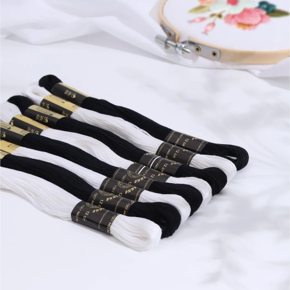 Royal Muline Thread Set, 10 ± 1 m, 8 pcs, black/white