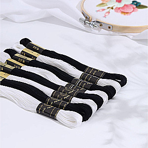 Royal Muline Thread Set, 10 ± 1 m, 8 pcs, black/white