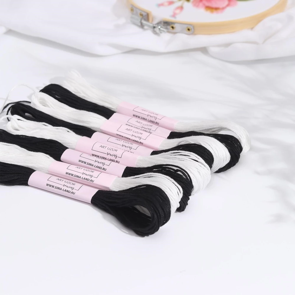 Mouliné thread set 'Zebra', 8 ± 1 m, 8 pcs