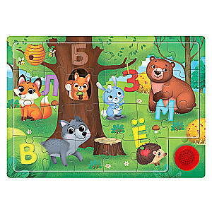 Wooden Puzzle with Chip Learning Letters