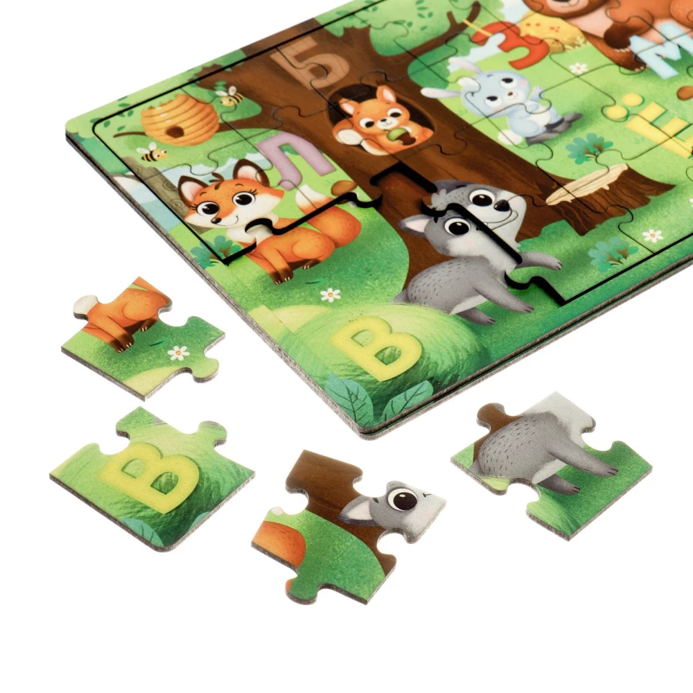 Wooden Puzzle with Chip Learning Letters
